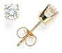 14k Yellow Gold Round Diamond 4-Prong Solitaire Earrings (1/2ctw, I-J, I1)