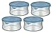 iwaki パイレックス ラップ不要! NEWパック&レンジ 840ml 丸型4個セット ブルー BN7402-BL (冷凍・電子レンジ可)
