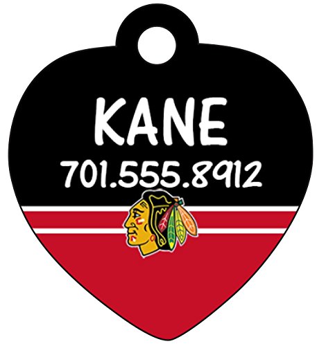 Chicago Blackhawk Pet Id Tag for Dogs & Cats Personalized w/ Name & Number