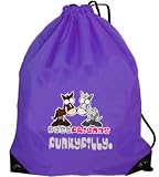 FunkyFilly® Girls Drawstring PE Gymsac and Grooming Kit Bag Pony 'Best Friends' Purple. size 45 x 34 cms