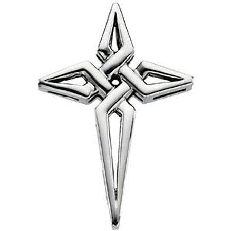 29mm Cross Pendant In 14K White Gold - Men & Ladies