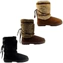 Womens Faux Fur Lined Thick Sole Winter Snow Boots