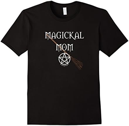 Men's Magickal Mom Pentacle Broomstick Pagan Wiccan Witch T-Shirt 2XL Black