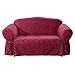 SureFit Scroll Loveseat 1 Piece Slipcover, Burgundy
