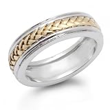 Bling Jewelry Sterling Silver Two-Tone Wheat Bali Band Ring - 6