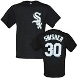Youth Chicago White Sox #30 Nick Swisher `Name and Number` S/S Black Tee
