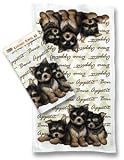 Yorshire Terrier Yorkie Puppies Dog Kitchen Towels - Set of 2