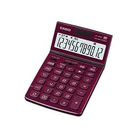 【クリックで詳細表示】カシオ デザイン電卓 ジャストタイプ 12桁 JF-V200RD-N ボルドーレッド： 文房具・オフィス用品