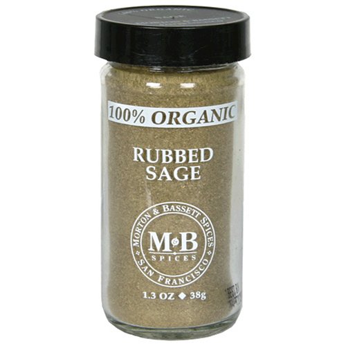 Morton & Bassett Organic Rubbed Sage, 1.3-Ounce Jars (Pack of 3)