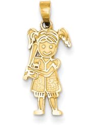 14k Girl Baseball Player Pendant
