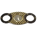 Gold Checkerboard Infiniti Double Bladed Cigar Cutter