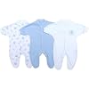 Premature Early Baby Clothes Pack of 3 Sleepsuits / Babygros 0-1.5lb,3.5lb,5.5lb,7.5lb Blue