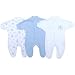 Premature Early Baby Clothes Pack of 3 Sleepsuits / Babygros 0-1.5lb,3.5lb,5.5lb,7.5lb Blue