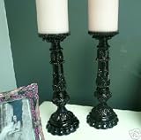 Candle Holders - Pair - Black