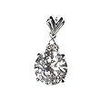 Sterling Silver Pendant - Round Cut - Clear Cubic Zerconia - 17mm Height