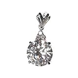 Silver Cubic Zirconia Pendants, Size: 17mm