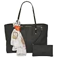Hollywood Intuition Tote With Scarf - Black