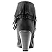DailyShoes Women's Double Fringe High Top Ankle Booties High Heel Western Cowboy Boot