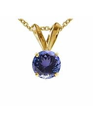 1 CT Tanzanite Solitaire Pendant 14K Gold