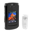 Motorola RAZR2 V9 Solid Black Snap-On Crystal Cover Case with Belt Clip