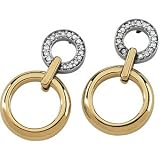 14K Two Tone Gold Diamond Earring
