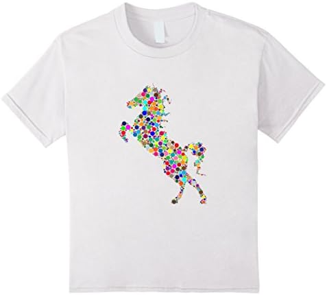 Kids Colourful Horse T shirt for girls, women and men 10 White