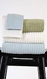 DreamSacks - Cotton Ribbed Towels - 70% Viscose from Bamboo / 30% Organic Bath Sheet Natural-Undyed