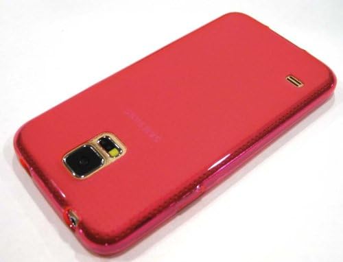 Chivel (TM) Soft TPU Transparent Ultra Slim Protector Cover Case for Samsung Galaxy S5 SV V (Frosted Hot Pink)