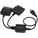 FreeLogix - Twin PS/PS2 Joypad Game Pad to PC USB Adapter Cable - Black