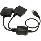 FreeLogix - Twin PS/PS2 Joypad Game Pad to PC USB Adapter Cable - Black