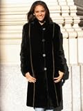 ELEGANT NEW BLACK SHEARED MINK FUR COAT s10 #10498