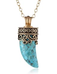 Barse "Taurus" Turquoise Horn Pendant Necklace, 30"