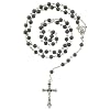 HEMATITE LINK ROSARY - 28'' NECKLACE - 19'' LENGTH - 6MM BEAD