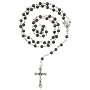 HEMATITE LINK ROSARY - 28'' NECKLACE - 19'' LENGTH - 6MM BEAD