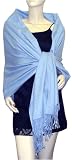 Pure Pashmina Wrap Light Blue 3 Ply
