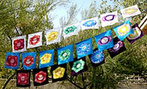 Chakra Prayer Flag - Turquoise