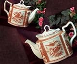 Teapot Red Toile Bird !