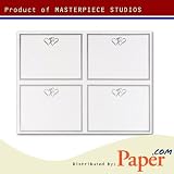 Masterpiece Silver Double Hearts 4-up Postcards - 6 Sheets & 24 Cards