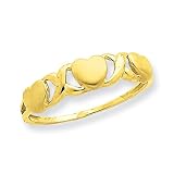 14k Gold Triple Heart Ring