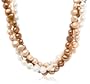 3 Row White, Bronze and Champagne Dyed Freshwater Cultured Pearl Necklace, 19"
