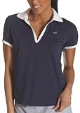  : NYL New York Laundry Women's Split Neck Polo, Blue Shock, Medium