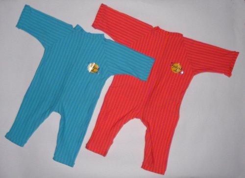 Childrens Toyshop  Toys : Sun Protection (UPF 50+) All-in-One Suit: Hot Mango stripe, 6 to 12 months