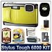 Olympus Stylus Tough 6000 10MP 2.7 LCD Digital Camera (Yellow) Sensible Mega Bundle