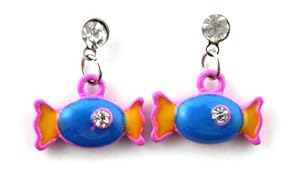Candy Earring - Kids Fashion Earrings (Pink Blue and Yellow) [Jewelry]
