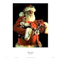 Old St. Nick (Santa with Toys) Art Poster Print