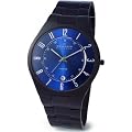 Skagen Mens Watch 801XLTBXN with Black Titanium Bracelet and Blue Dial