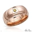 HENRI PUREC Stylish Band Ring With Genuine Sapphire Made in Titanium- Size 7 (Size 7)