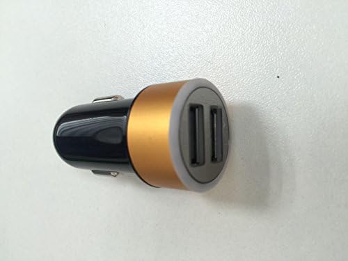 Bixu 12-24V Dual USB Port 5V 4.8A USB Car Charger for iPhone 6 Plus/6S/6/5S/5/4S, iPad, Samung Galaxy,Tablets with Free Reusable Cable Ties Black+Gold