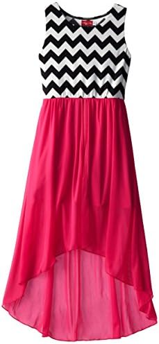 Ruby Rox Big Girls' Zig-Zag Tank Dress with High Low