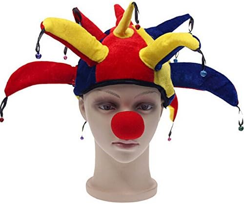 Funny Multicolor Jester Bell Clown Top Hat Halloween Costume Party Props